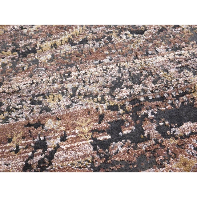 2000 - 2009 Hand Knotted Bamboo Silk and Wool Rug in High and Low Texture. 7'10"x 9'9" For Sale - Image 5 of 18