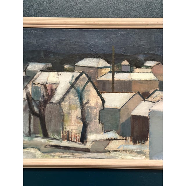 Helmer Forslund, Winter Night Over the City, 1950s, Oil on Canvas, Framed For Sale - Image 4 of 18