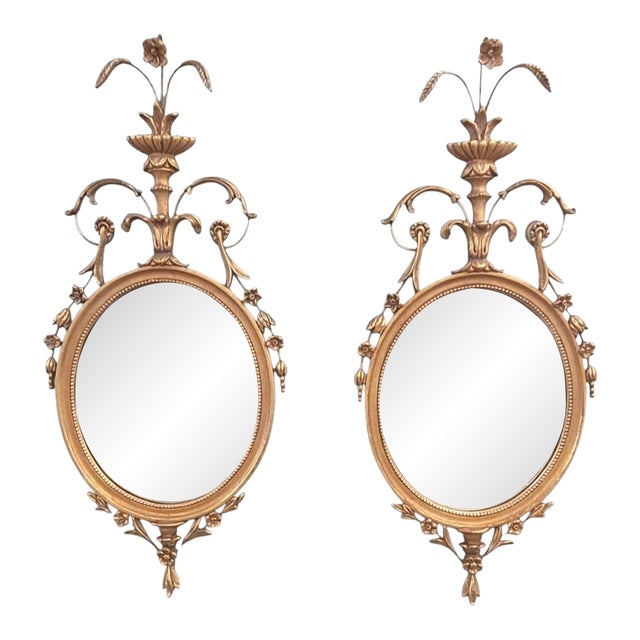 Pair of 1950s Adams Style Georgian Mirrors For Sale