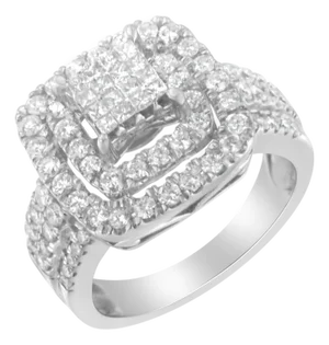 14KT White Gold Diamond Cocktail Ring (1 1/2 cttw, H-I Color, SI2-I1 Clarity)