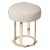 Mid-Century Modernist Octagonal Polished Brass Base Stool in Holly Hunt Boucle For Sale