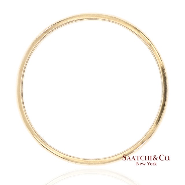 18k(750) Solid Yellow Gold Band Ring, Size 7.25 For Sale - Image 4 of 8