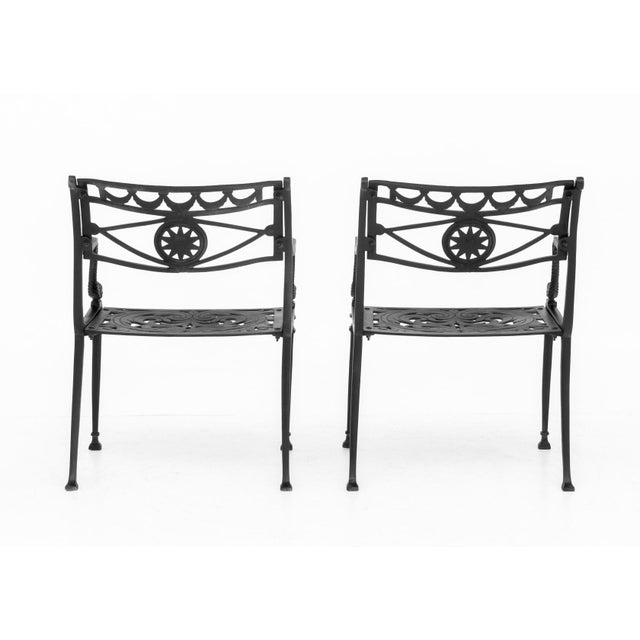 Late 20th Century Florentine Craftsmen Cast Aluminum Armchairs, Pair For Sale - Image 5 of 10
