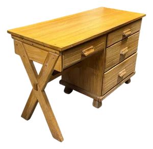 Mid 20th Century Brandt Ranch Oak Rustic Writing Desk