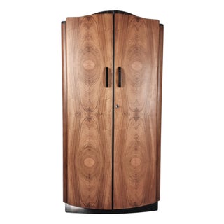 Art Deco Walnut Wardrobe by Jindrich Halabala, 1940s For Sale