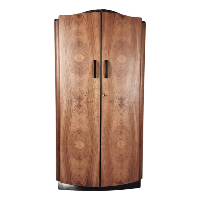 Art Deco Walnut Wardrobe by Jindrich Halabala, 1940s For Sale