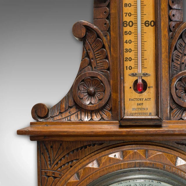 1937 Oak Factory Barometer For Sale - Image 9 of 13