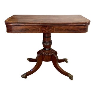 Antique Regency Mahogany Inlaid Tea Table, 1820 For Sale