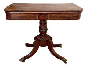 Antique Regency Mahogany Inlaid Tea Table, 1820