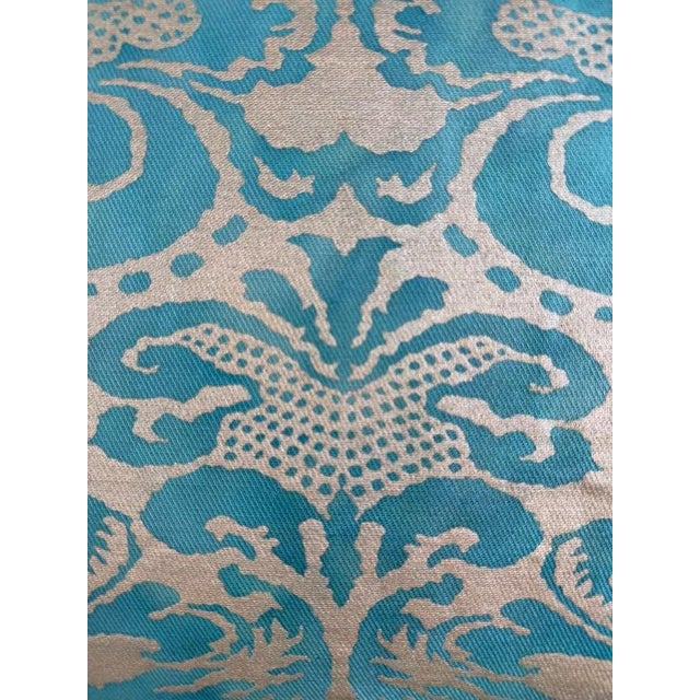 Pair of Fortuny-Style Patterned Pillows With Solid Silk Backs For Sale In Los Angeles - Image 6 of 11