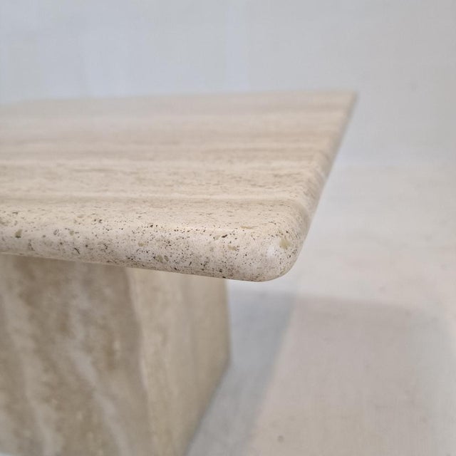 Italian Coffee or Side Table in Travertine, 1980s For Sale - Image 17 of 18