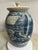 American 1988 Turn & Burn Seagrove Nc Hand-Carved Blue Stoneware Covered Jar For Sale - Image 3 of 11