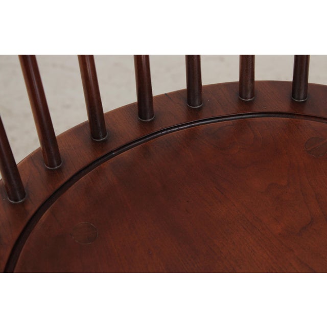 Pair Robert Bergelin Windsor Style Cherry Counter Chairs For Sale - Image 11 of 16