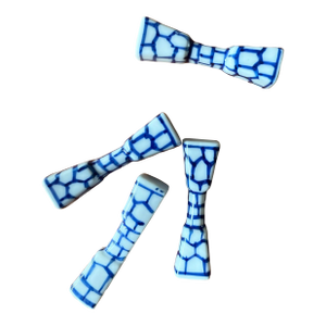 Set of 4 Blue and White Porcelain Hashioki Chopstick Rests