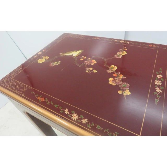 Asian Style Paint Decorated Sofa Table For Sale - Image 5 of 7