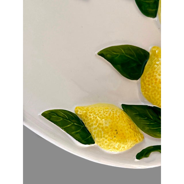 Ceramic Mid 20th Century Handmade Italian Ceramic Lemon Platter – “Fatto a Mano” Majolica, Model 265 For Sale - Image 7 of 11