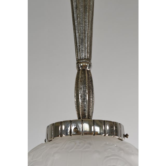 French Art Deco Pendant Light by Cherrier Et Besnus 1930 France - 2 Available For Sale - Image 9 of 16