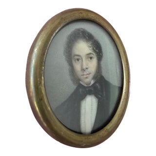 Antique Museum Miniature Painting of Distinguished Gentleman For Sale