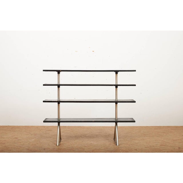 Freestanding Shelving Unit in Nickel-Plated Steel Tube Frame and Wood Shelves, 1930s For Sale - Image 17 of 17