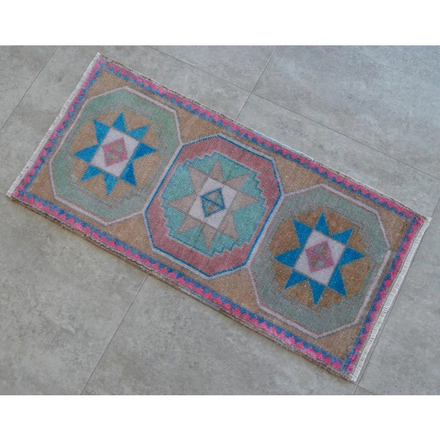 Vintage yastik rug, perfect for a small guest bath or in front of the kitchen sink. dimensions: 16" X 33.9" or 1 ft 4 in x...