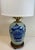 Late 19th Century Blue and White French Porcelain Table Lamp With White Shade For Sale - Image 11 of 14