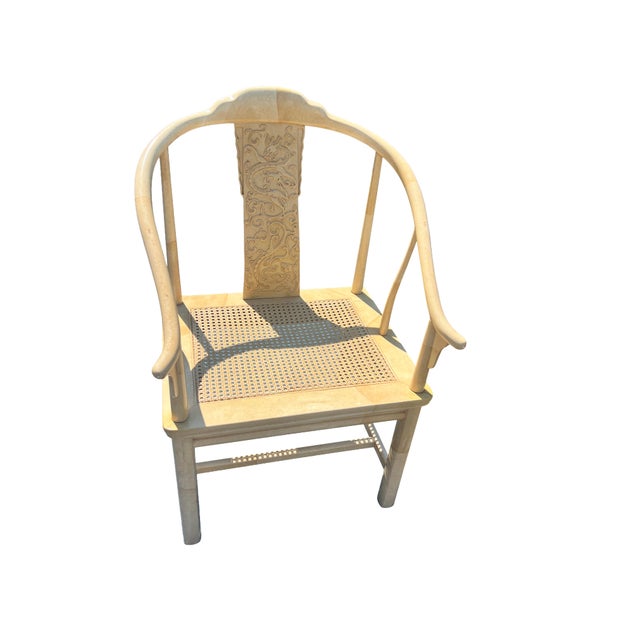 Vintage Henredon Asian Style Faux Goatskin Laquer Dining Chairs 6 For Sale - Image 12 of 14