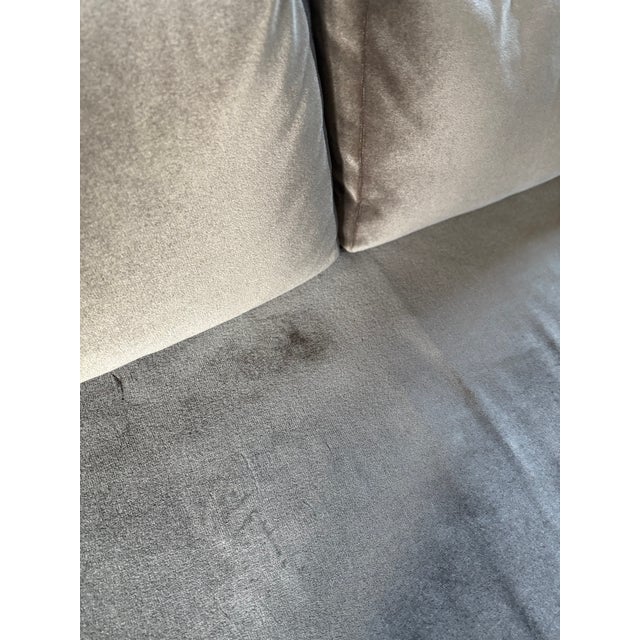 Custom Contemporary Silk Mohair Sofa For Sale - Image 4 of 4
