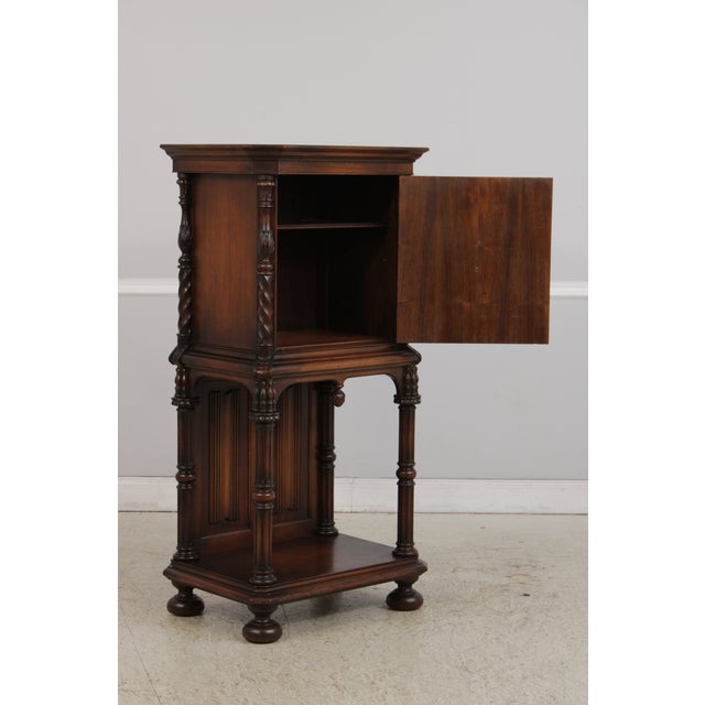 Antique Carved Walnut Baroque Style Liquor Cabinet For Sale - Image 4 of 14