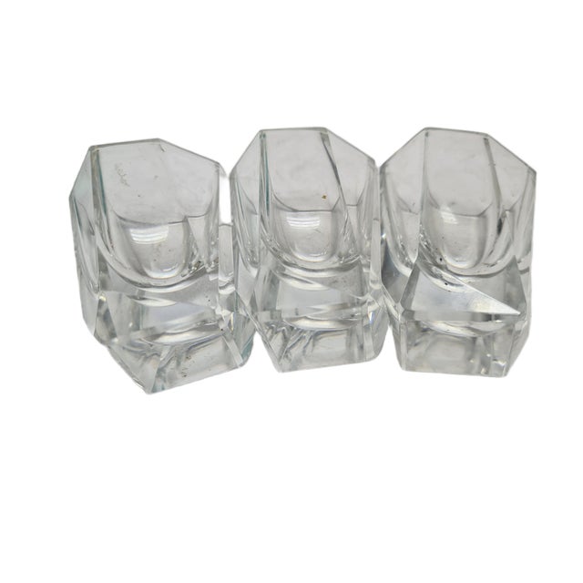 Glass Art Deco Glasses, Poland, 1930s, Set of 3 For Sale - Image 7 of 10