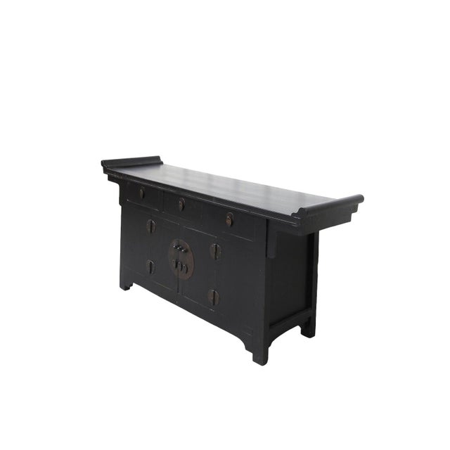 Late 19th Century 19th Century Antique Chinese Elm Everted Flange Altar Sideboard For Sale - Image 5 of 8