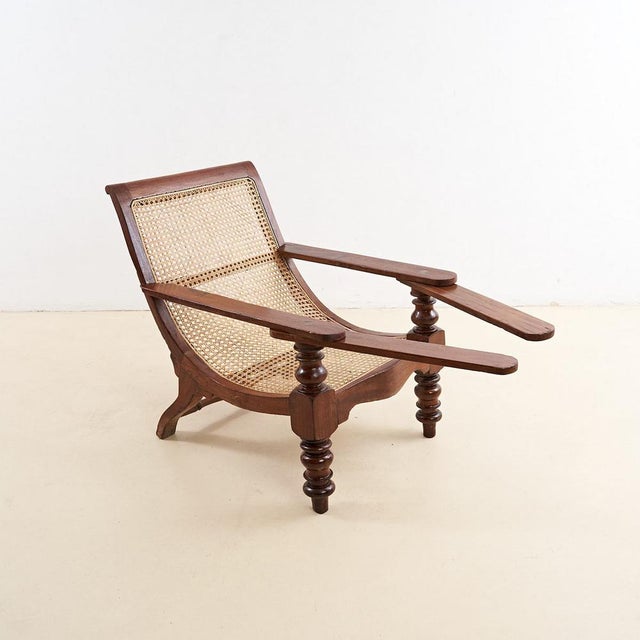 Colonial Style Fireplace Armchair in Vienna Straw For Sale - Image 12 of 12