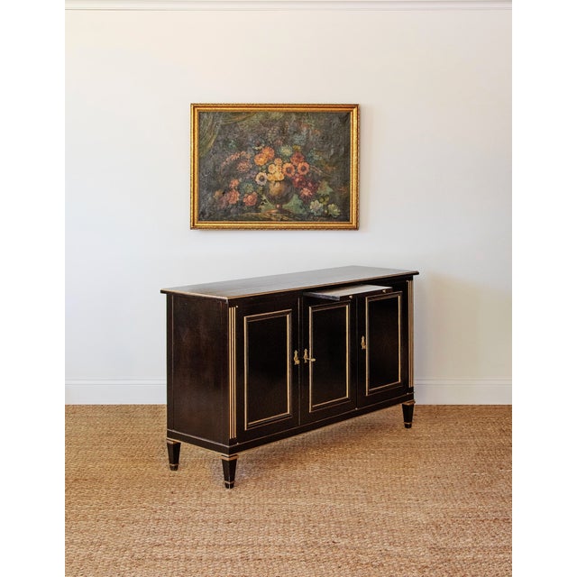 Vintage Black Lacquer and Gilt Sideboard For Sale - Image 4 of 5