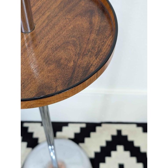 Wood 1960s MCM Bauhaus Style Chrome & Rosewood Coat Rack Hanger For Sale - Image 7 of 8