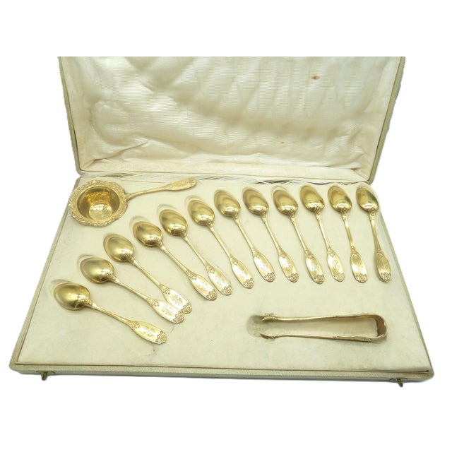 An exceptional French silver and vermeil/gold wash tea service created by Henri Soufflet, late 19th Century. The set is...