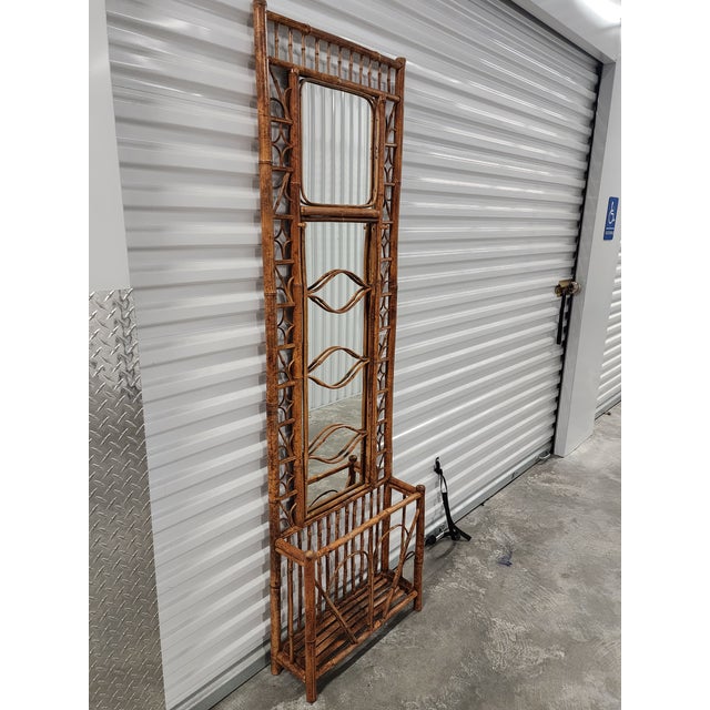 Boho Chic Mid-Century Tortoise Bamboo Hall Tree For Sale - Image 3 of 12