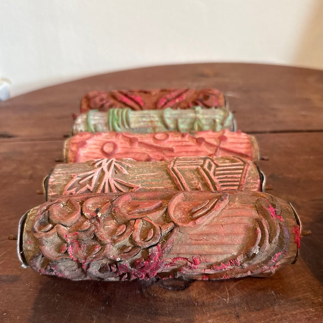 Red Group of 7 Antique German Foam Rollers For Sale - Image 8 of 11