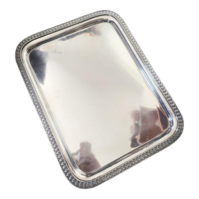 Large Antique Silver Plated Tiffany & Co Serving Tray For Sale