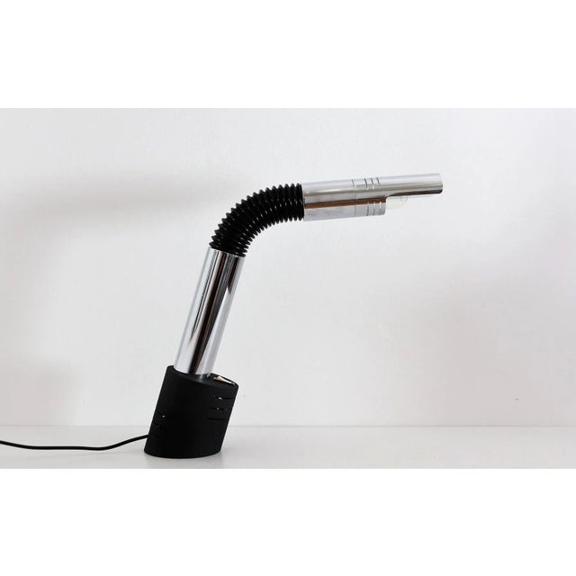 Mid-Century Modern Italian Desk Lamp in Chrome and Cast Iron with Swivel Arm, 1970s For Sale - Image 3 of 17