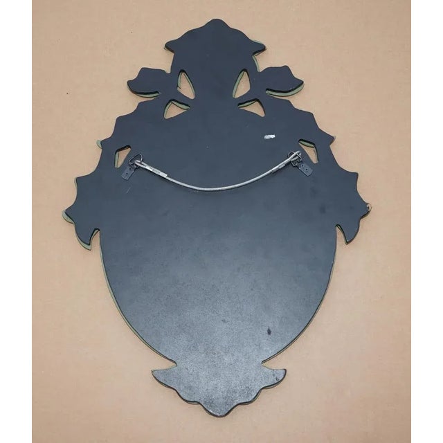 Vintage Italian Venitian Cobalt Blue Engraved Wall Mirror For Sale - Image 12 of 13