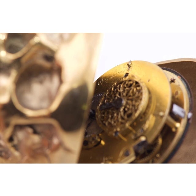 Desk Clock French Ormolu Gilt Bronze Verge Fusee Memento Mori Skull Bones For Sale - Image 11 of 17