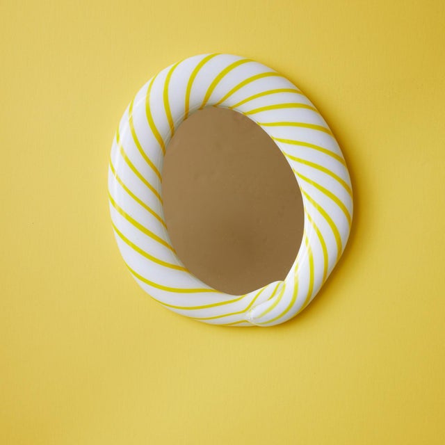 Large Candy Mirror in Striped Glass by Studio Berg For Sale - Image 4 of 14