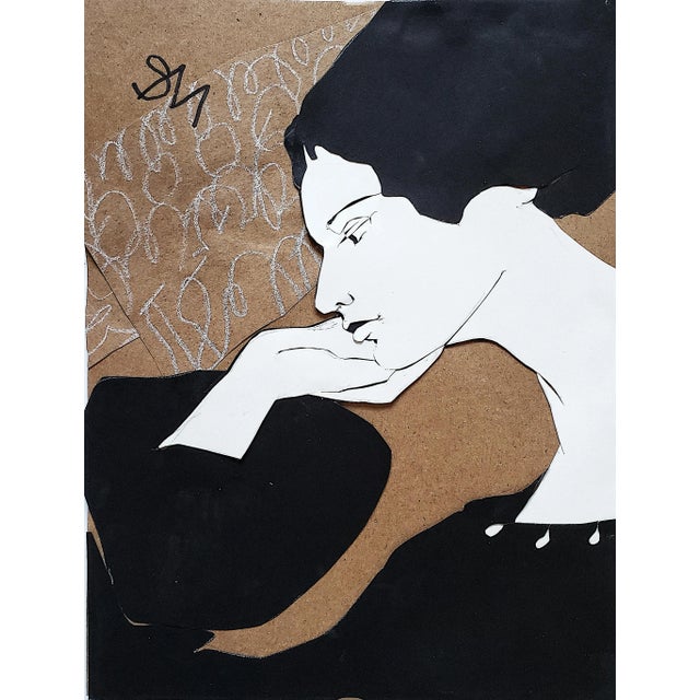 2020s Original "Musing" Contemporary Collage For Sale - Image 5 of 5