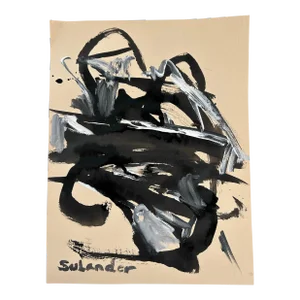 Abstract “No. 1002” B&w Painting Acrylic/Ink by Erik Sulander