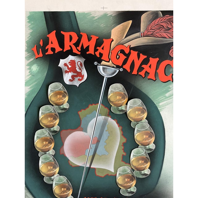 Hervé Morvan, Armagnac Advertising Poster, 1950s, Paper For Sale - Image 4 of 9