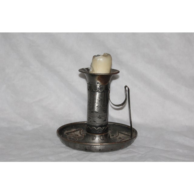 Vintage Wrought Iron Candleholder For Sale - Image 9 of 11