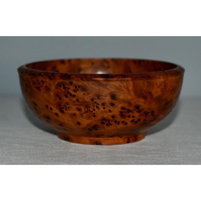 Moroccan Vintage Thuya Wood Root Handcrafted Grain Bowl For Sale - Image 3 of 11