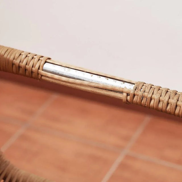 Ludwig Mies van der Rohe MR20 Chair in Wicker and Chromed Metal by Ludwig Mies Van Der Rohe, 1960s For Sale - Image 4 of 8