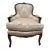 Vintage Louis XV Style Bergère Chair Armchair French Damask Accent Living Room For Sale