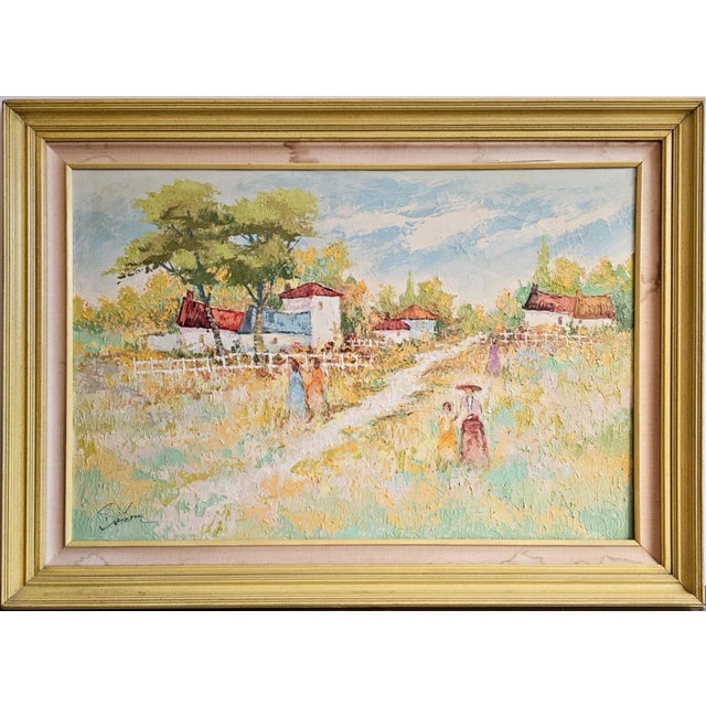 Large Beautiful Landscape Painting, Oil on Canvas, Signed For Sale