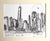 Original Abstract Expressionist drawing in ink of the Manhattan skyline by Tom Christopher. Signed lower right. Times...